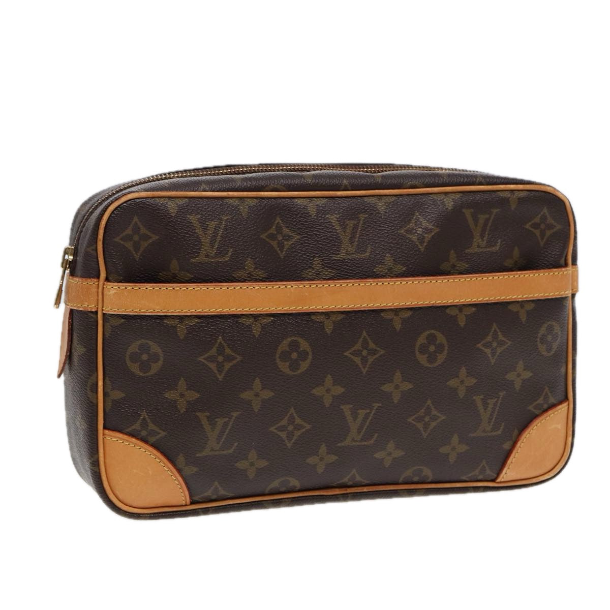 LOUIS VUITTON Monogram Compiegne 28 Clutch Bag M51845 LV Auth 88000