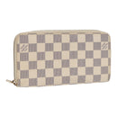 LOUIS VUITTON Damier Azur Zippy Wallet Long Wallet N63503 LV Auth 88032-1