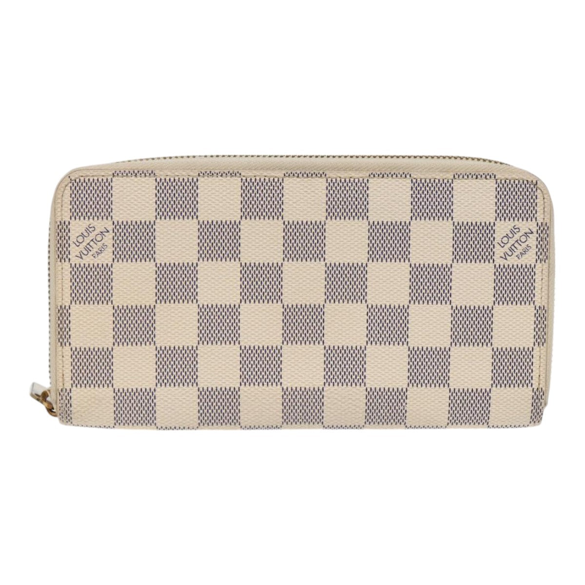 LOUIS VUITTON Damier Azur Zippy Wallet Long Wallet N63503 LV Auth 88032