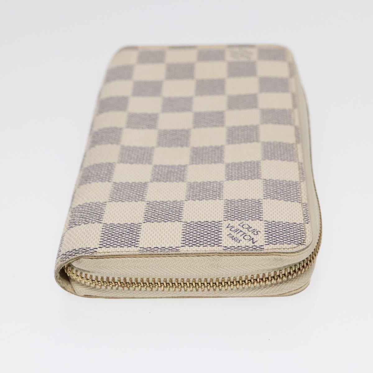 LOUIS VUITTON Damier Azur Zippy Wallet Long Wallet N63503 LV Auth 88032