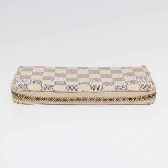 LOUIS VUITTON Damier Azur Zippy Wallet Long Wallet N63503 LV Auth 88032