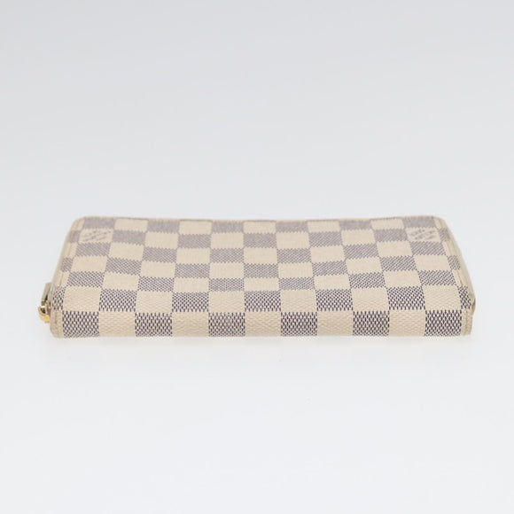 LOUIS VUITTON Damier Azur Zippy Wallet Long Wallet N63503 LV Auth 88032