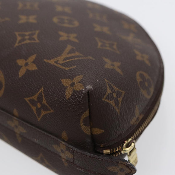 LOUIS VUITTON Monogram Trousse Demi Ronde Cosmetic Pouch M47520 LV Auth 88042
