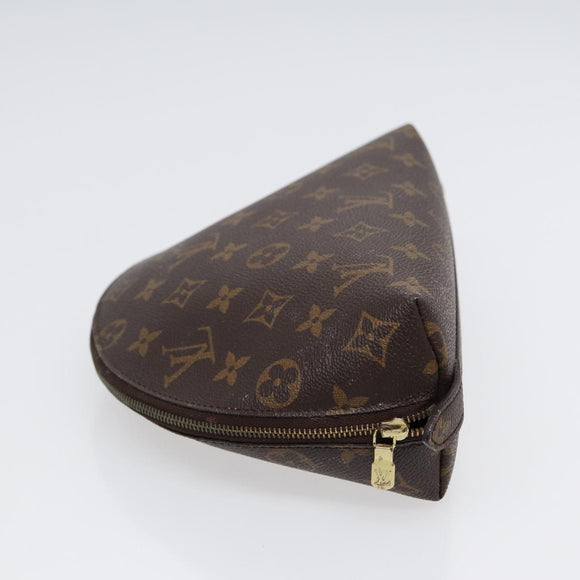 LOUIS VUITTON Monogram Trousse Demi Ronde Cosmetic Pouch M47520 LV Auth 88042
