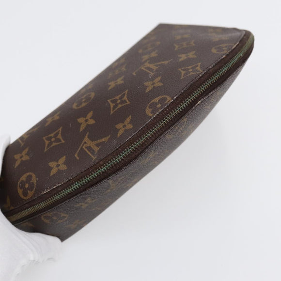 LOUIS VUITTON Monogram Trousse Demi Ronde Cosmetic Pouch M47520 LV Auth 88042