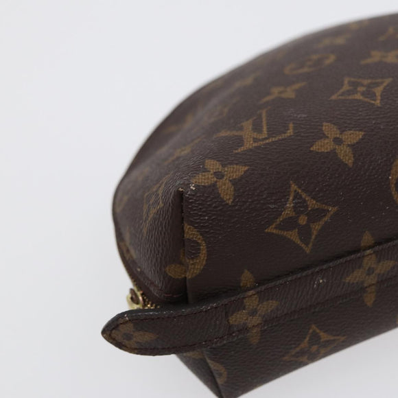 LOUIS VUITTON Monogram Trousse Demi Ronde Cosmetic Pouch M47520 LV Auth 88042