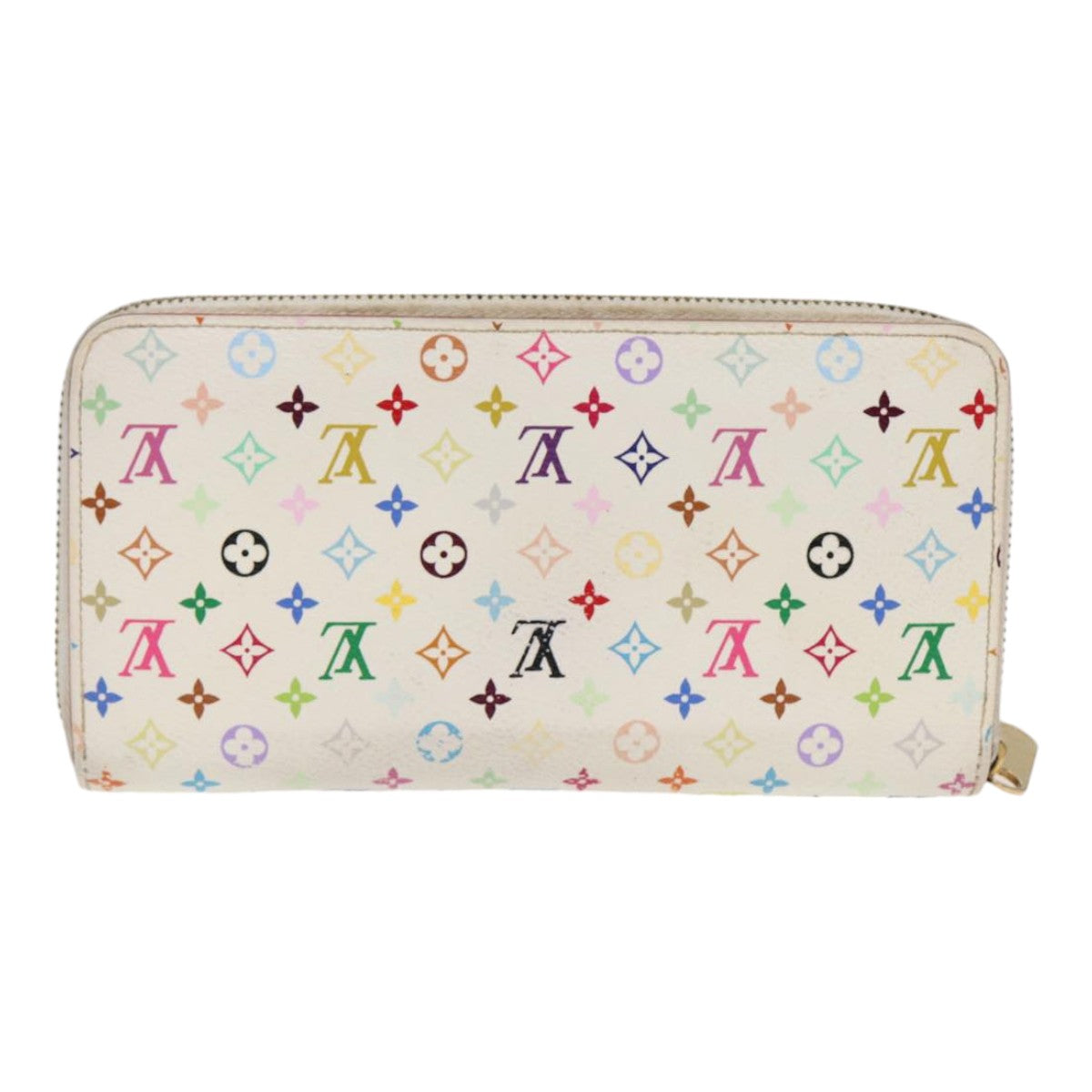 LOUIS VUITTON Monogram Multicolor Zippy Wallet White M60241 LV Auth 88060 - 0