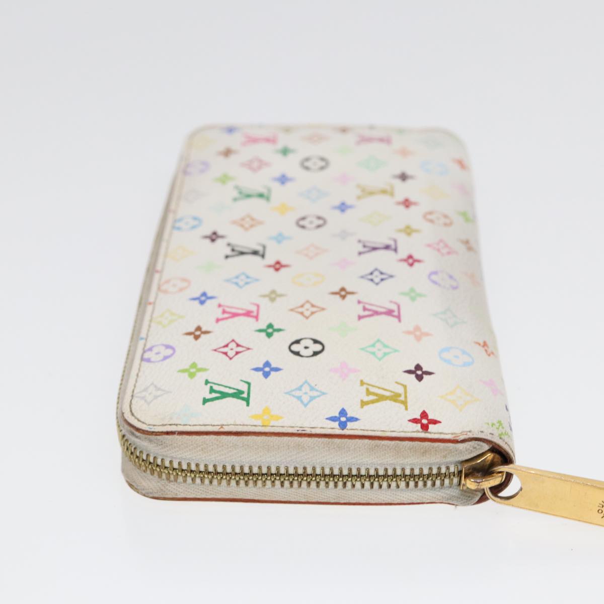 LOUIS VUITTON Monogram Multicolor Zippy Wallet White M60241 LV Auth 88060