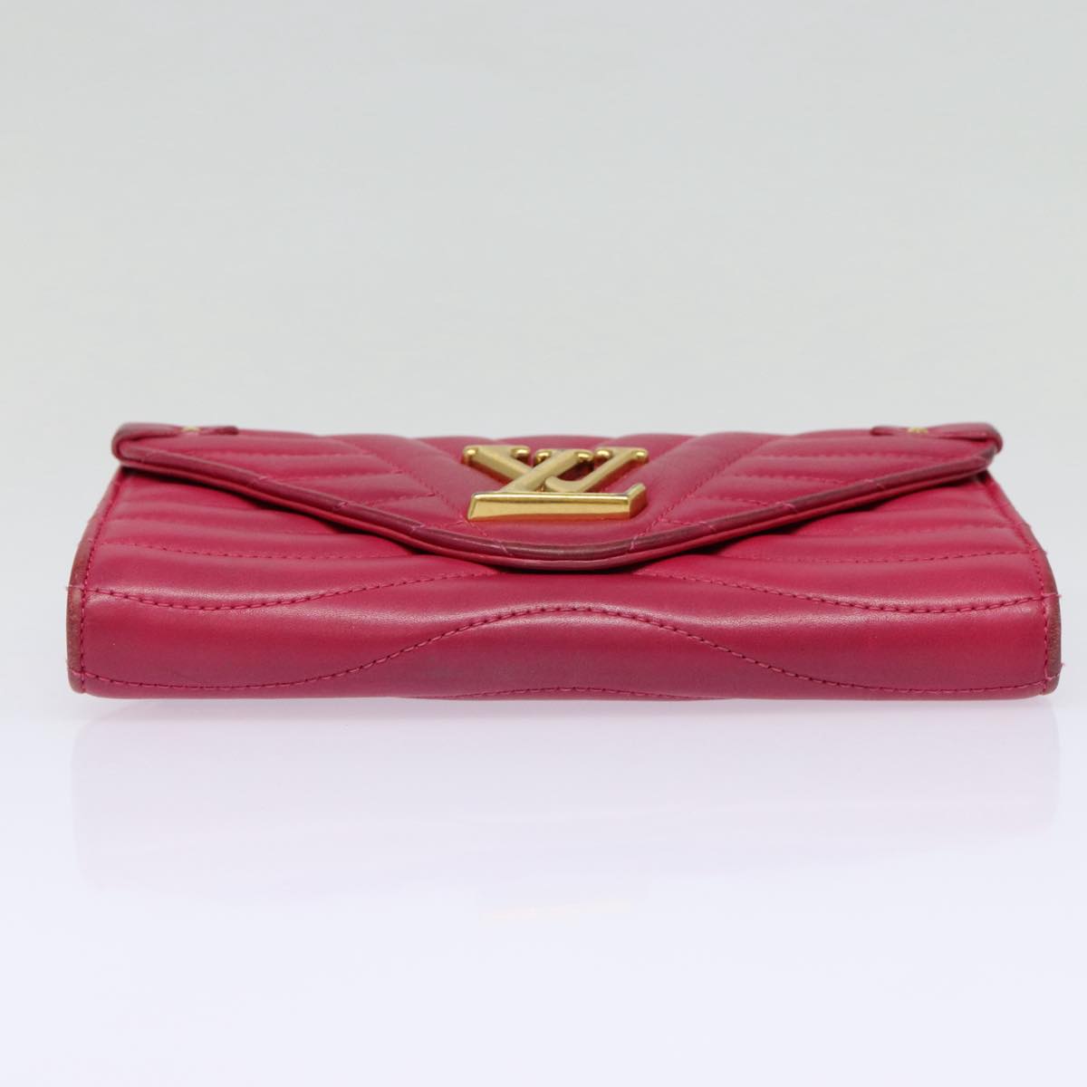 LOUIS VUITTON New Wave Long Wallet Leather Pink M63820 LV Auth 88061