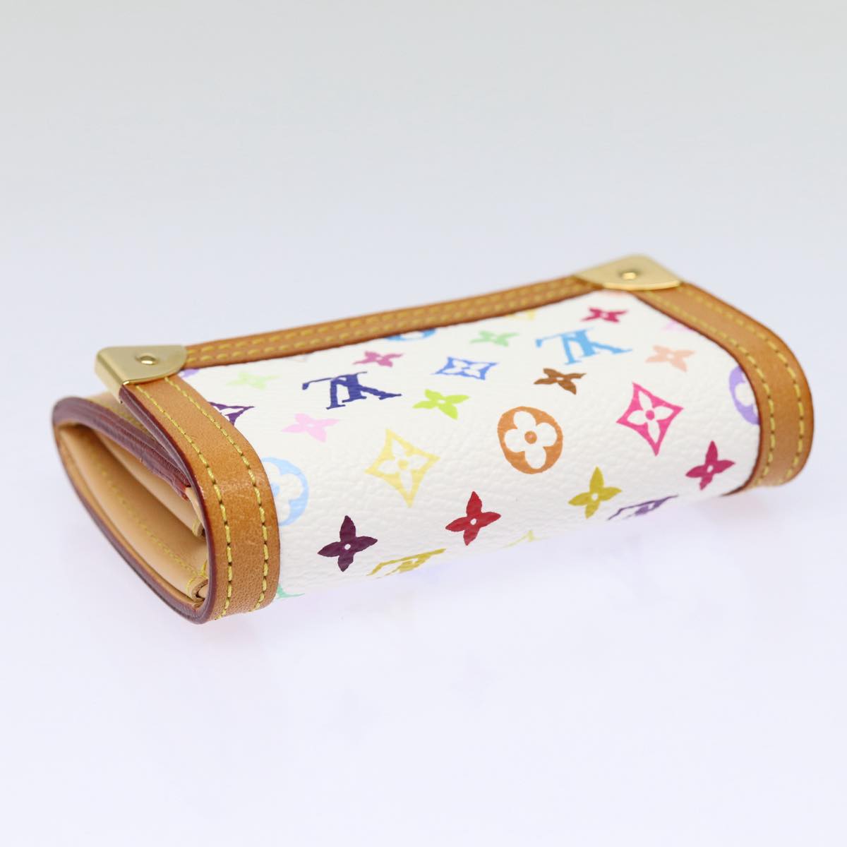 LOUIS VUITTON Monogram Multicolor Porte Monnaie Plat White M92657 LV Auth 88063