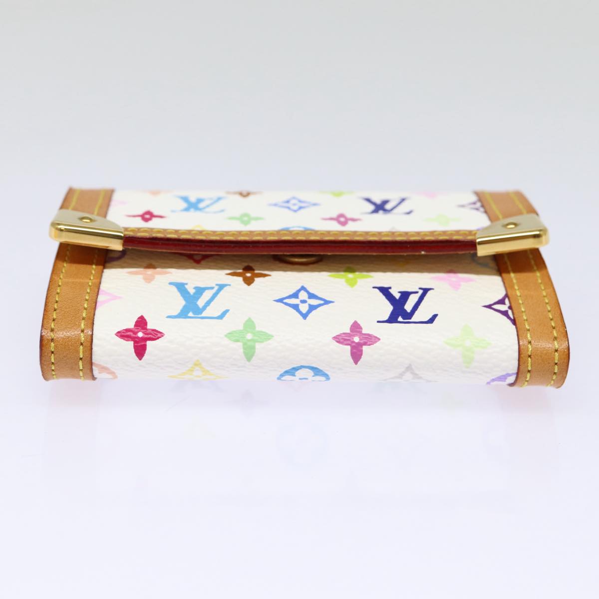 LOUIS VUITTON Monogram Multicolor Porte Monnaie Plat White M92657 LV Auth 88063