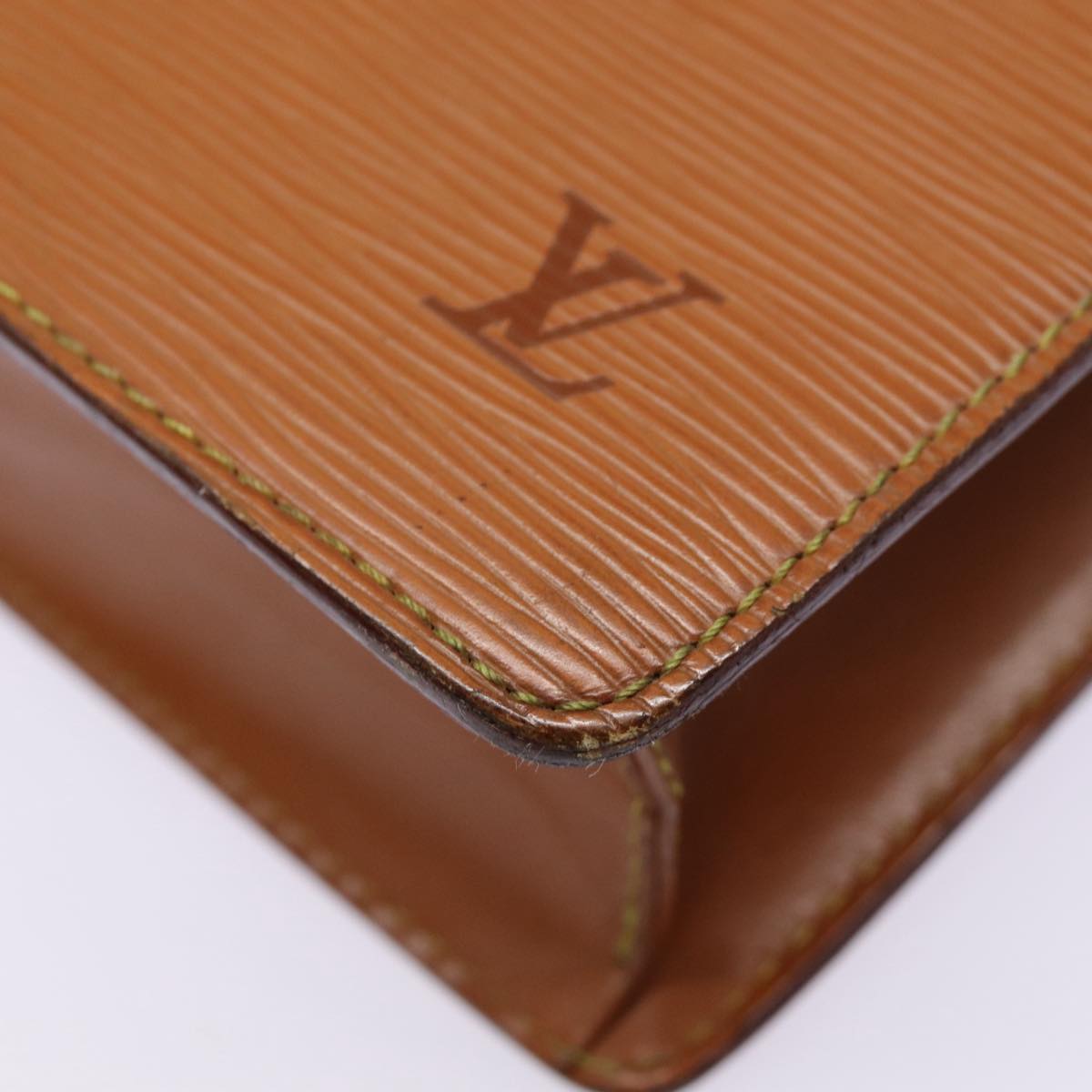 LOUIS VUITTON Epi Pochette Homme Clutch Bag Brown Zipangu Gold M52528 Auth 88069