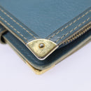 LOUIS VUITTON Suhari Compact Zip Wallet Leather Blue M91829 LV Auth 88071-10