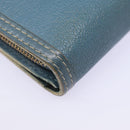 LOUIS VUITTON Suhari Compact Zip Wallet Leather Blue M91829 LV Auth 88071-16