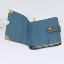 LOUIS VUITTON Suhari Compact Zip Wallet Leather Blue M91829 LV Auth 88071-8