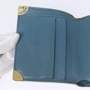LOUIS VUITTON Suhari Compact Zip Wallet Leather Blue M91829 LV Auth 88071-13