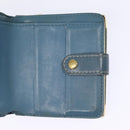 LOUIS VUITTON Suhari Compact Zip Wallet Leather Blue M91829 LV Auth 88071-14