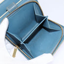 LOUIS VUITTON Suhari Compact Zip Wallet Leather Blue M91829 LV Auth 88071-11