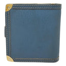 LOUIS VUITTON Suhari Compact Zip Wallet Leather Blue M91829 LV Auth 88071-2