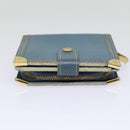 LOUIS VUITTON Suhari Compact Zip Wallet Leather Blue M91829 LV Auth 88071-3