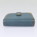 LOUIS VUITTON Suhari Compact Zip Wallet Leather Blue M91829 LV Auth 88071-4