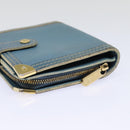 LOUIS VUITTON Suhari Compact Zip Wallet Leather Blue M91829 LV Auth 88071-5