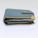 LOUIS VUITTON Suhari Compact Zip Wallet Leather Blue M91829 LV Auth 88071-6