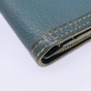 LOUIS VUITTON Suhari Compact Zip Wallet Leather Blue M91829 LV Auth 88071-7