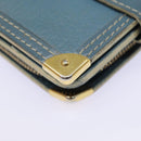 LOUIS VUITTON Suhari Compact Zip Wallet Leather Blue M91829 LV Auth 88071-14