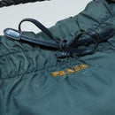 PRADA Hand Bag Nylon Green Gold Auth 88089-10