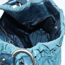 PRADA Hand Bag Nylon Green Gold Auth 88089-19