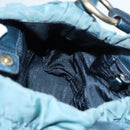 PRADA Hand Bag Nylon Green Gold Auth 88089-20