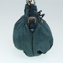PRADA Hand Bag Nylon Green Gold Auth 88089-4