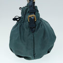 PRADA Hand Bag Nylon Green Gold Auth 88089-5