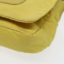 PRADA Shoulder Bag Nylon Yellow Silver Auth 88093-14