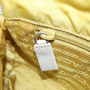 PRADA Schultertasche Nylon Gelb Silber Auth 88093-24