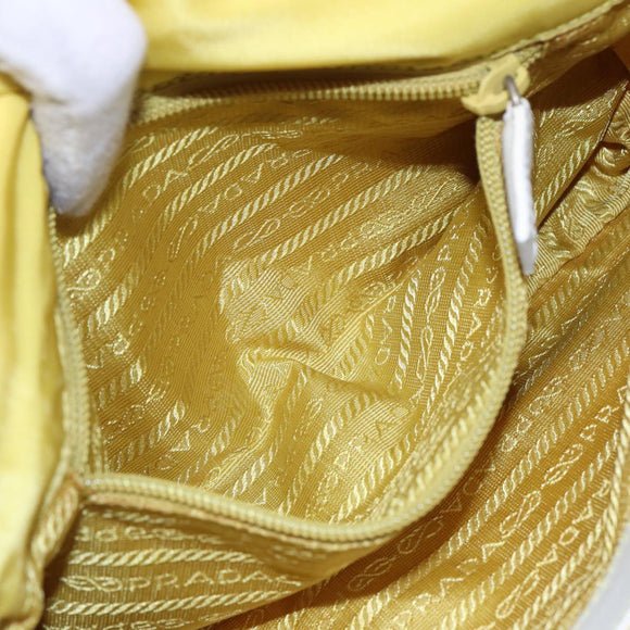 PRADA Shoulder Bag Nylon Yellow Silver Auth 88093