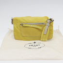 PRADA Shoulder Bag Nylon Yellow Silver Auth 88093-12