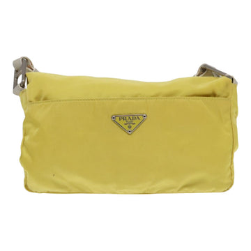 PRADA Shoulder Bag Nylon Yellow Silver Auth 88093 - 0