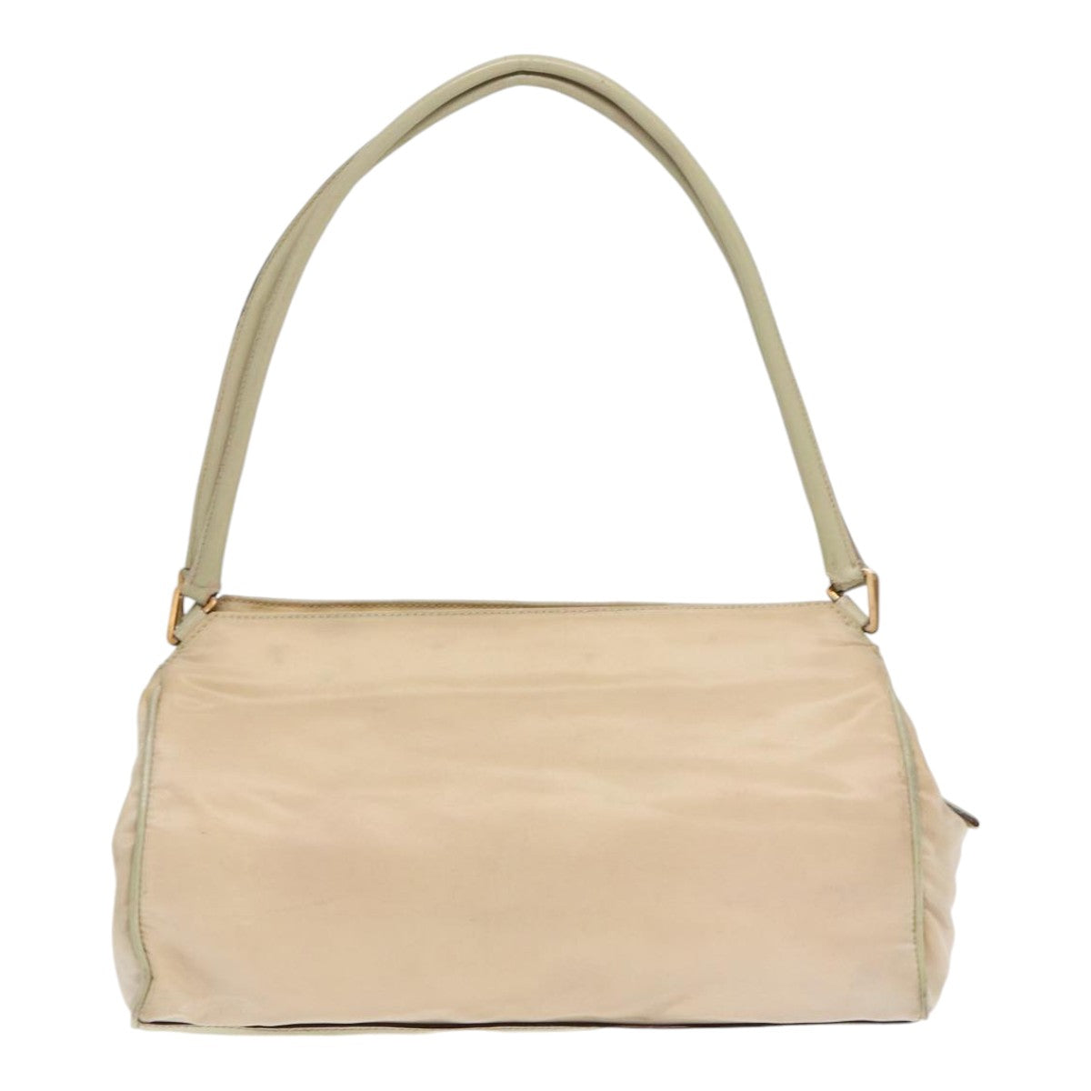 PRADA Hand Bag Nylon Beige Gold Auth 88094 - 0