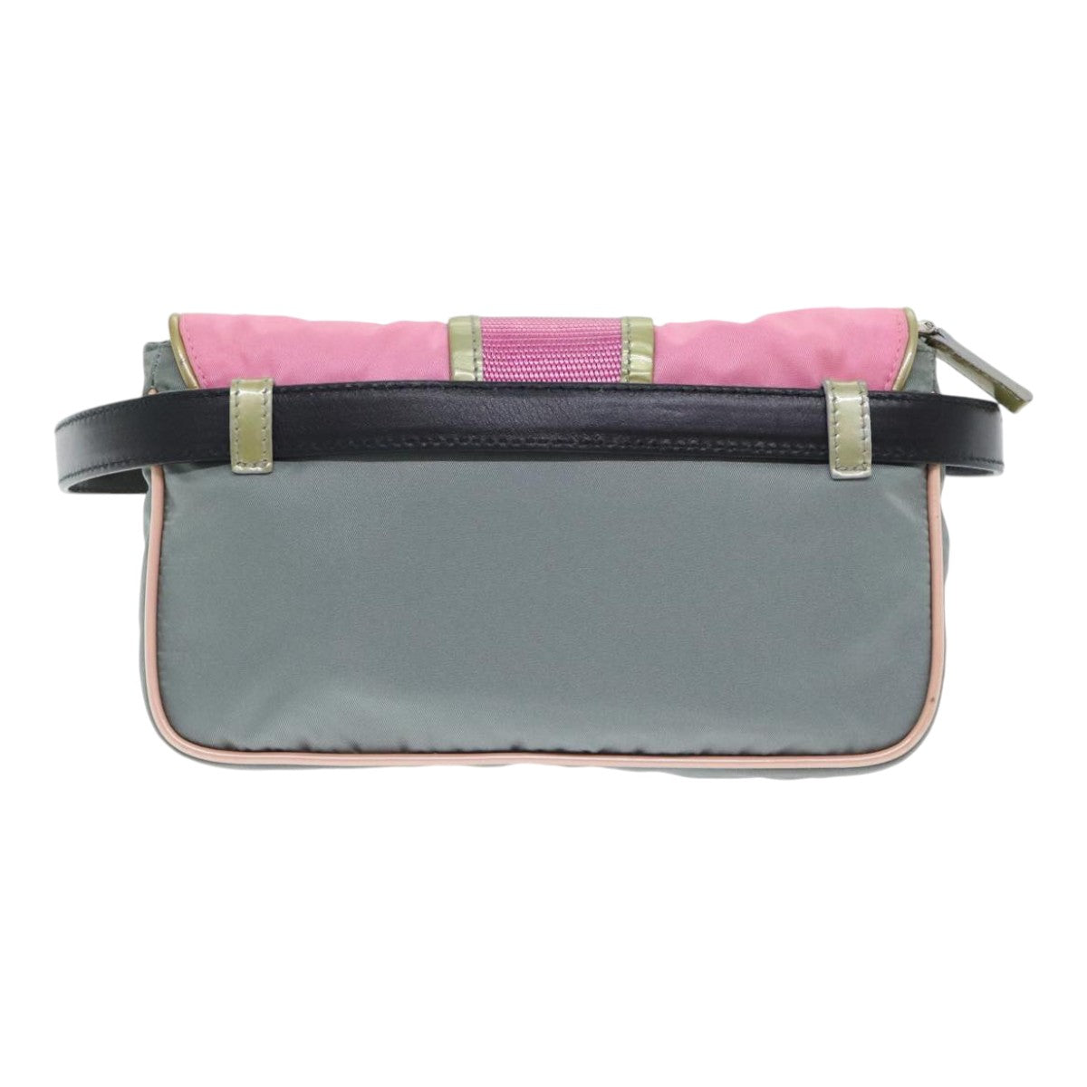 PRADA Waist bag Nylon Pink Gold Green Auth 88101 - 0