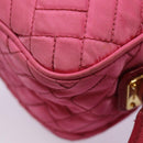 PRADA Quilted Shoulder Bag Nylon Pink Gold Auth 88102-16