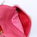 PRADA Quilted Shoulder Bag Nylon Pink Gold Auth 88102-18