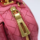 PRADA Quilted Shoulder Bag Nylon Pink Gold Auth 88102-10