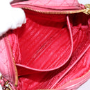 PRADA Quilted Shoulder Bag Nylon Pink Gold Auth 88102-23