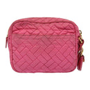 PRADA Quilted Shoulder Bag Nylon Pink Gold Auth 88102-2