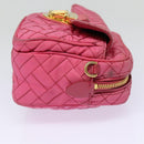 PRADA Quilted Shoulder Bag Nylon Pink Gold Auth 88102-3