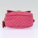 PRADA Quilted Shoulder Bag Nylon Pink Gold Auth 88102-6
