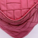 PRADA Quilted Shoulder Bag Nylon Pink Gold Auth 88102-14
