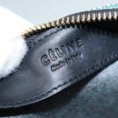 CELINE Trio Large Shoulder Bag Canvas Green Gold Auth 88114V-17